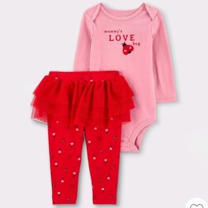 Baby girl Mommys love bug Valentines Day outfit